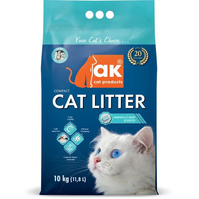 Наповнювач для туалету AK Cat Products Бентонітовий Compact Cat Litter марсельське мило 5 кг (AKMN013) зображення 2