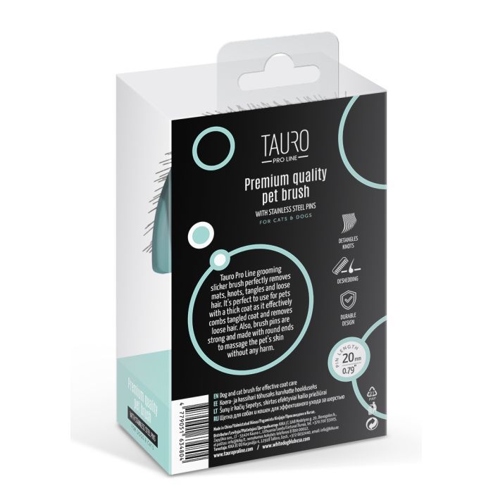 Гребінець для тварин Tauro Pro Line plastic 20 мм mint (TPLY63480) зображення 6