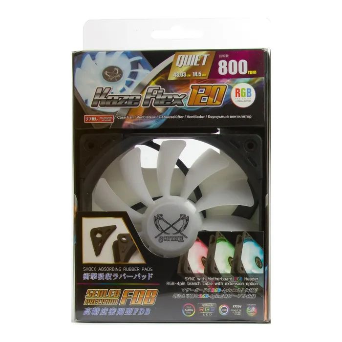 Кулер для корпуса Scythe Kaze Flex 120 RGB Fan (SU1225FD12LR-RD) изображение 10