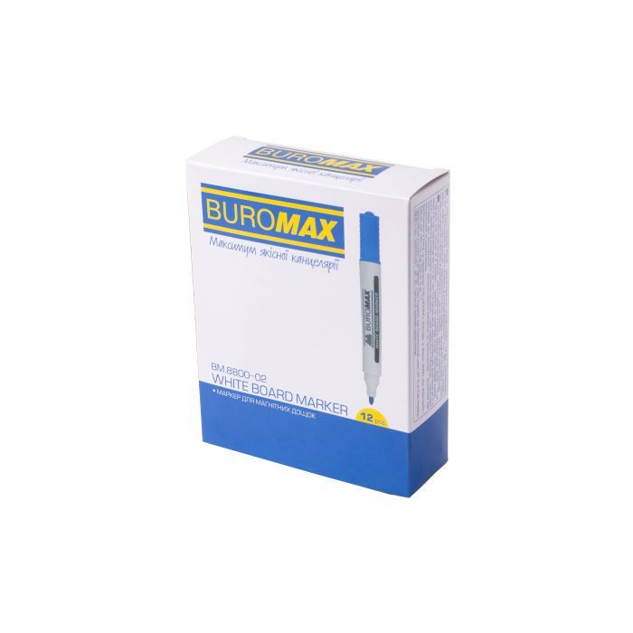 Маркер Buromax для магнітних дошок, синій, 2-4 мм, спиртова основа (BM.8800-02) зображення 3