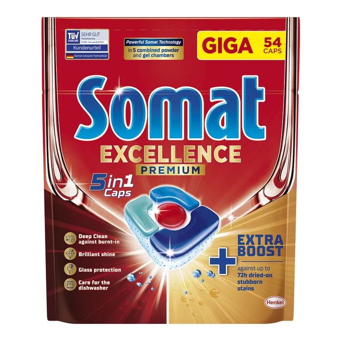 Таблетки для посудомоечных машин Somat Excellence 5-в-1 20 шт. (9000101808384)