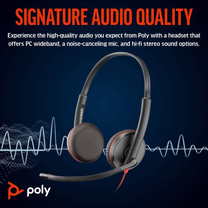 Наушники Poly BlackWire C3225 USB-A HS Stereo Black (80S11AA) изображение 3