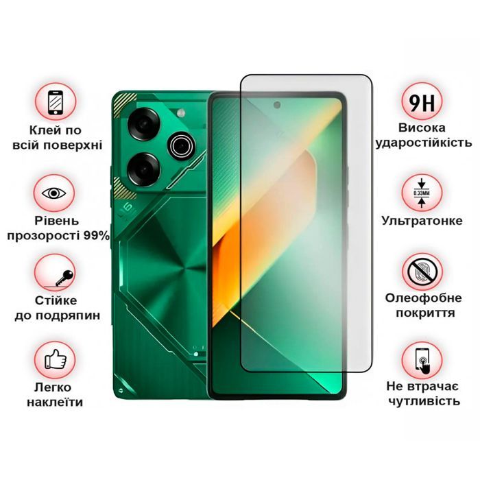 Стекло защитное BeCover Tecno POVA 6 Neo (LI6) 6.78" Black (711581) изображение 3