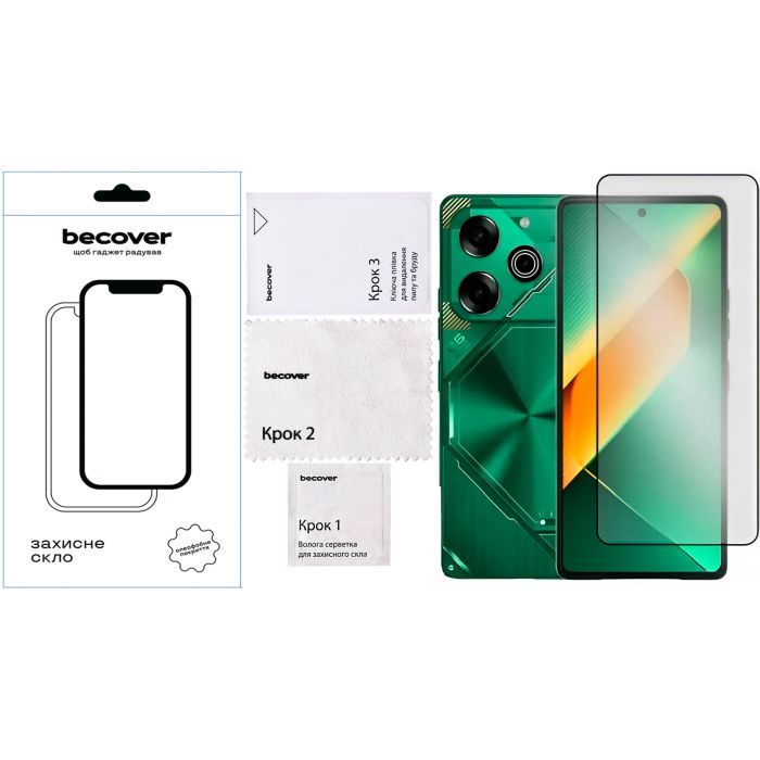 Стекло защитное BeCover Tecno POVA 6 Neo (LI6) 6.78" Black (711581) изображение 4