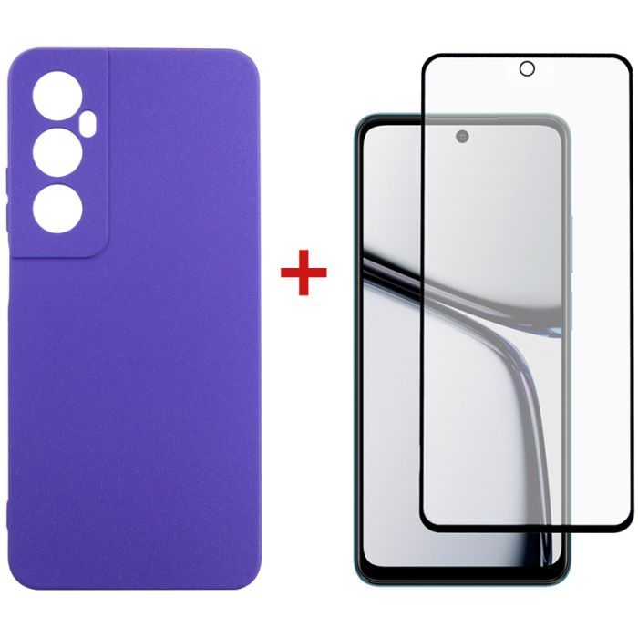 Чехол для мобильного телефона Dengos Realme C65 + Glass Blue (DG-KM-94)