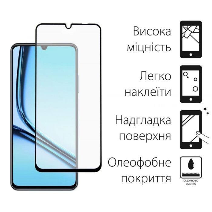 Стекло защитное Dengos Ful Glue Realme Note 50 (black) (TGFG-371) изображение 2