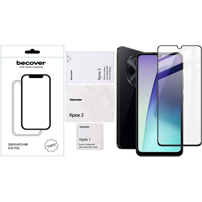 Стекло защитное BeCover Xiaomi Redmi 14C 4G / Poco C75 Black (712320) изображение 3