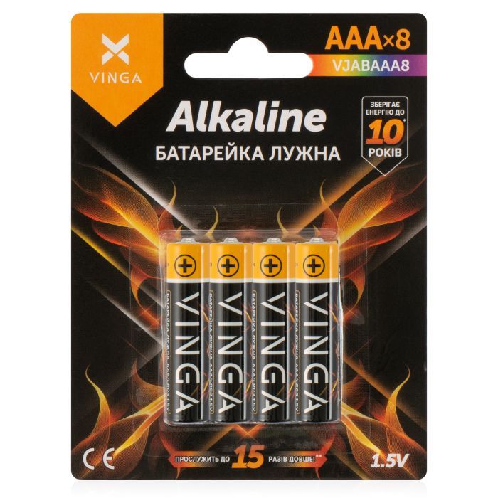 Батарейка AAA LR03 Alkaline 2pcs Blister Vinga (VJABAAA2)