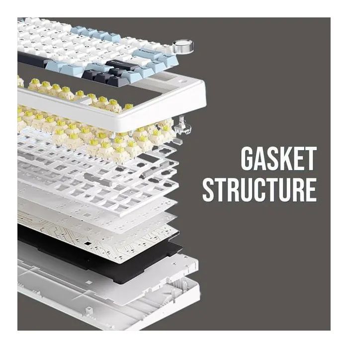 Клавиатура Aula F75 Gasket Greywood V3 switch Hot-Swap PBT Wireless/Bluetooth/USB Black (6948391208626) изображение 7