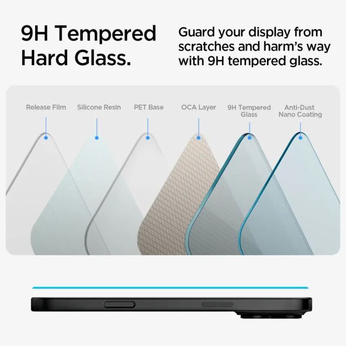 Стекло защитное Spigen iPhone 16/15 Glas tR SLIM HD (1 Pack) (AGL06910) изображение 4
