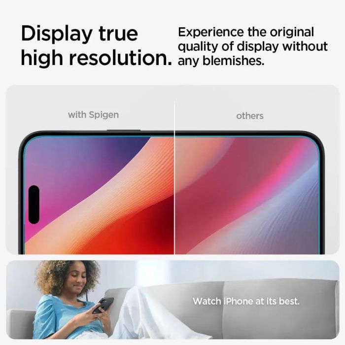 Стекло защитное Spigen iPhone 16/15 Glas tR SLIM HD (1 Pack) (AGL06910) изображение 5