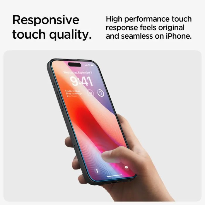 Стекло защитное Spigen iPhone 16/15 Glas tR SLIM HD (1 Pack) (AGL06910) изображение 6