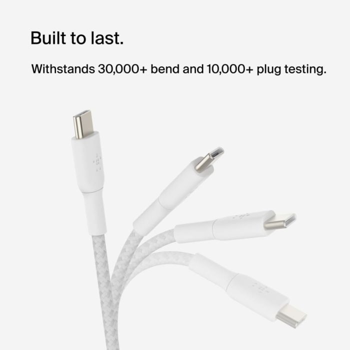 Дата кабель USB-C to USB-C 2.0m 60W White Belkin (CAB004BT2MWH) изображение 8