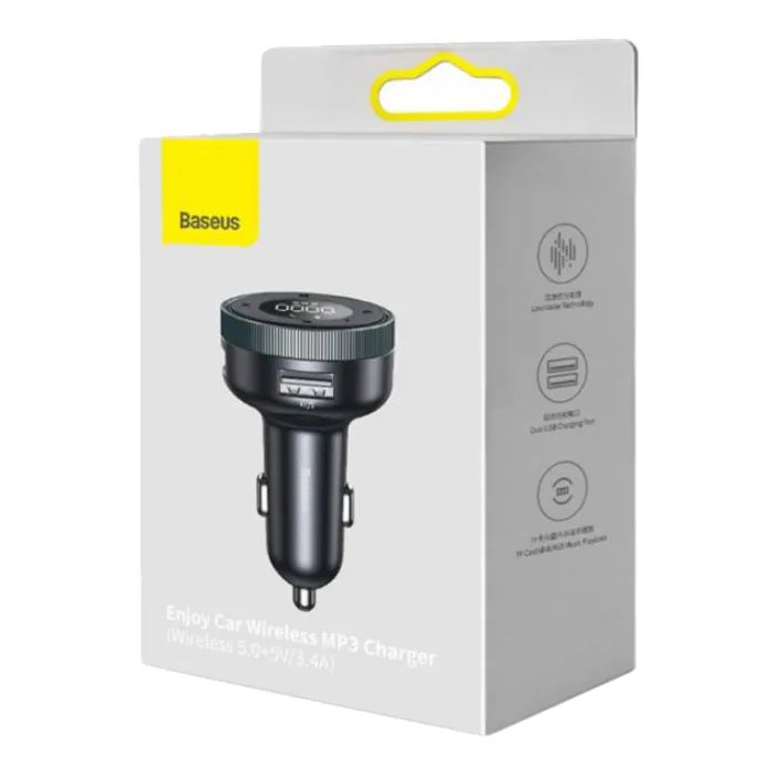 FM модулятор Baseus Baseus Enjoy Car Wireless MP3 Charger Black (CCLH-01) изображение 5
