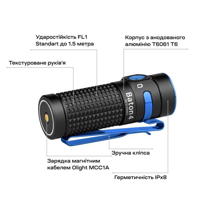 Ліхтар Olight Baton 4 OD Green (0.0000.0862) зображення 12