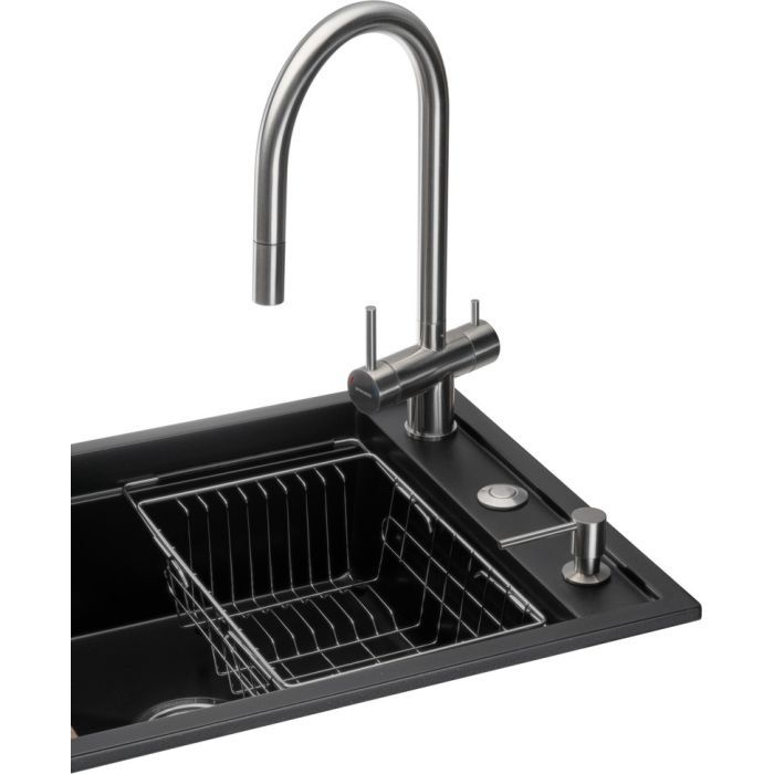 Мийка кухонна GRANADO Royal Estella black (+ подрібнювач Algar 1000 + змішувач Ferrol inox + дозвтор Redondo inox + ко (ksg0301) зображення 3