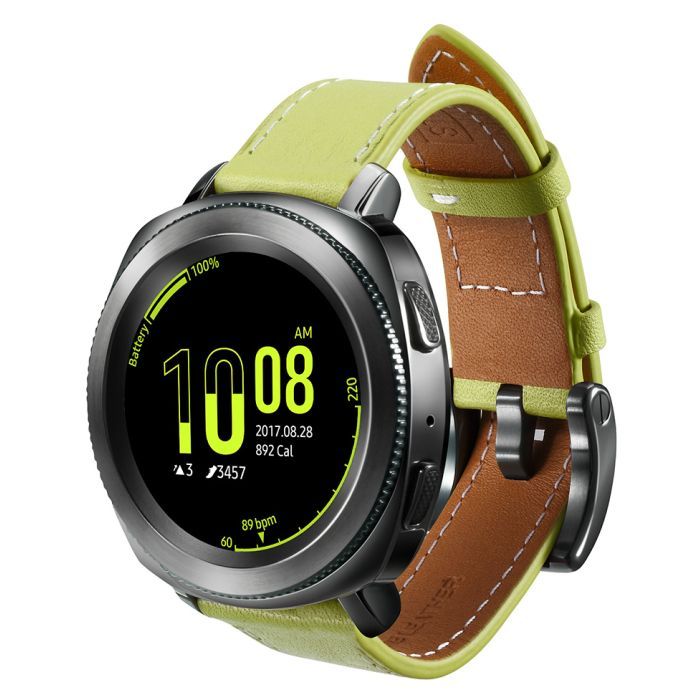 Ремешок для смарт-часов Samsung Gear Classic Leather Olive-Green (GP-R600BREEBAE) изображение 4