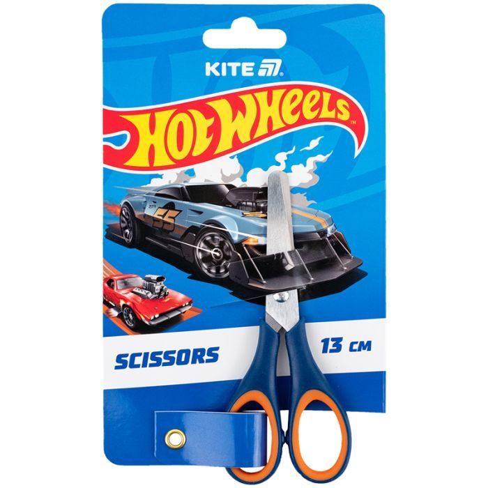 Ножницы Kite детские с резиновыми вставками Hot Wheels 13 см (HW25-123)