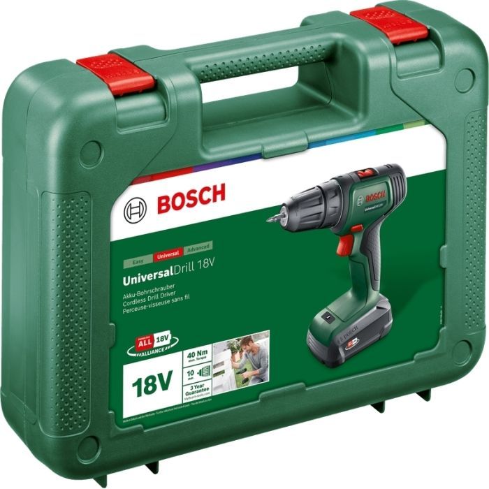 Шуруповерт Bosch UniversalDrill 18V 18В 1х1.5Агод 20Нм 0-4400-1450обхв кейс ЗП 1.3кг (0.603.9D4.001) изображение 3