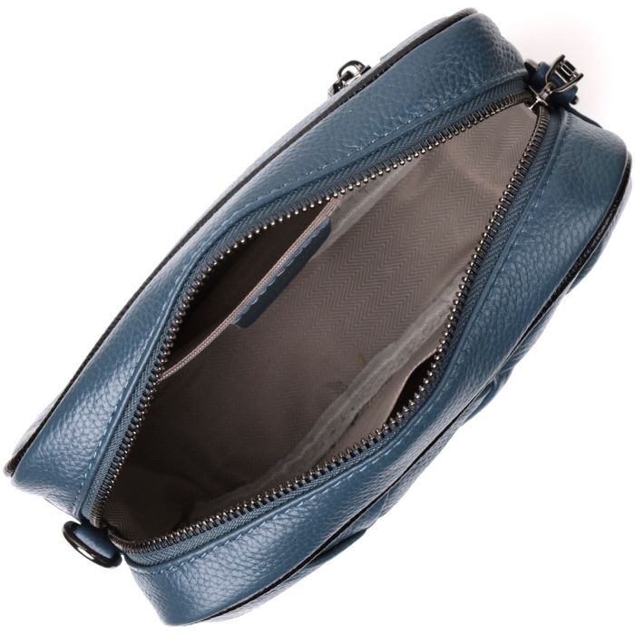 Сумка Vintage Кожаная с переплетами Синяя (22408) изображение 6