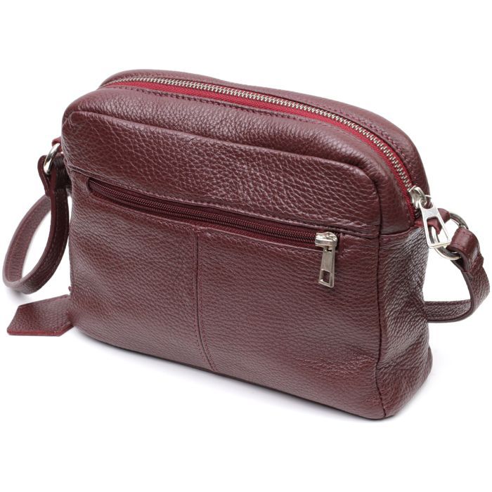 Сумка Grande Pelle Крос-боді з натуральної шкіри Бордова (11653) зображення 2