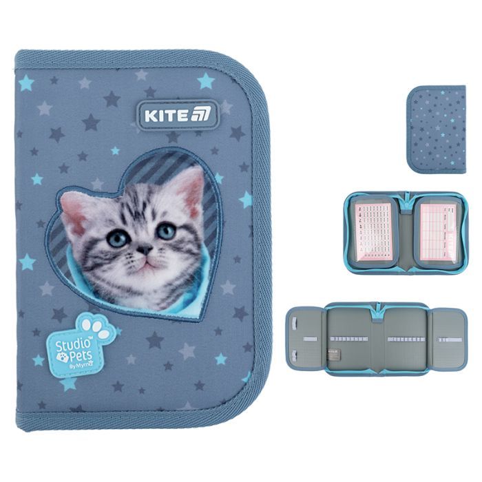 Пенал Kite 622-3 Studio Pets, 1 отделение, 2 отворота (SP25-622-3)