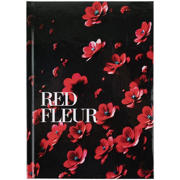 Книга записная Axent Red fleur А5, 96 листов, клетка, твердая обложка (8459-3-A)
