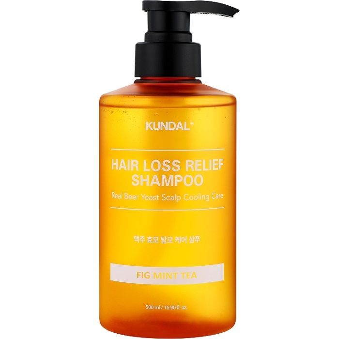 Шампунь Kundal Beer Yeast Hair Loss Relief Shampoo Fig Mint Tea 500 мл (8809809429690)