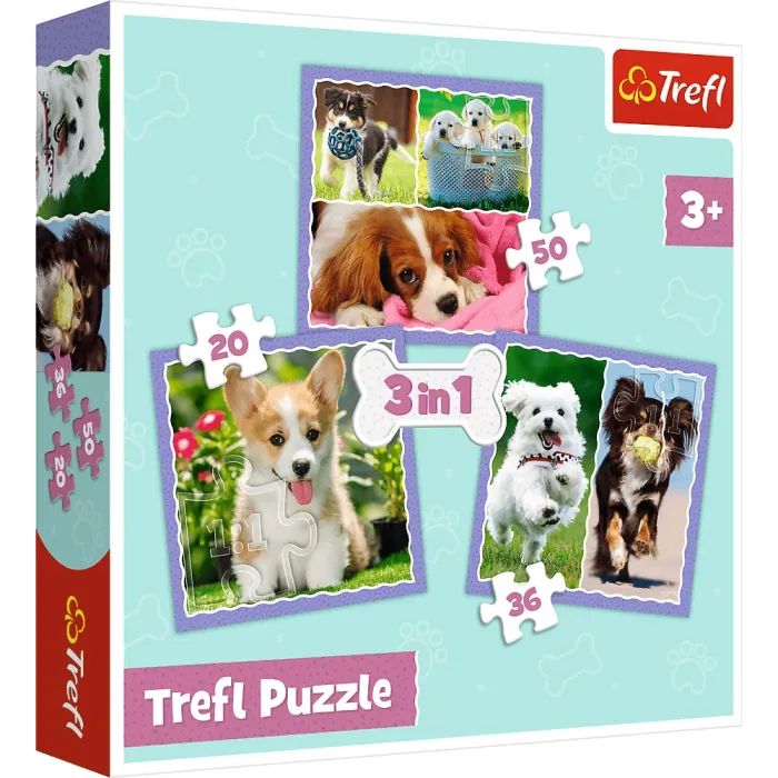 Пазл Trefl Милі собаки 3 in1 (5900511348545)