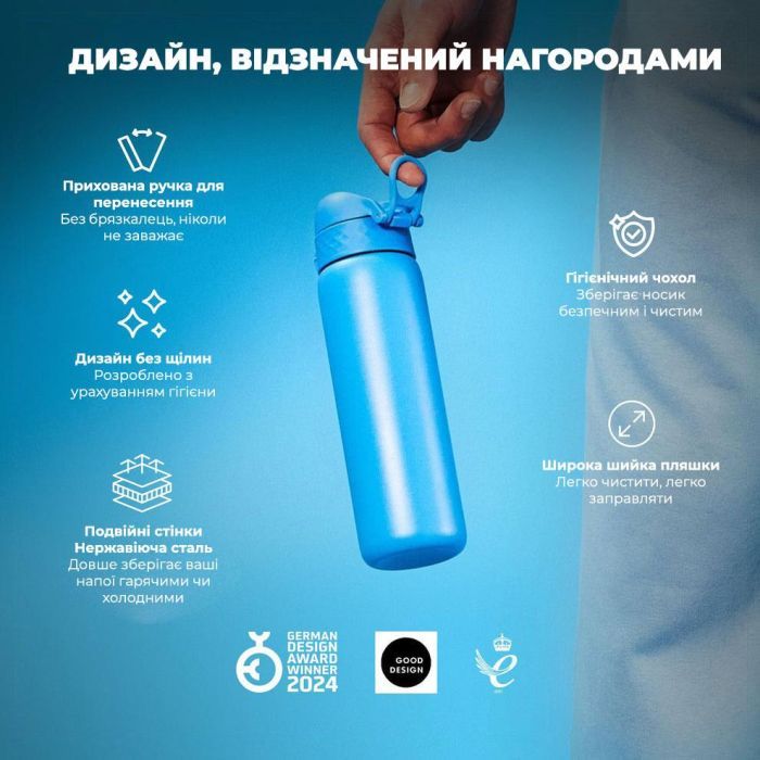 Пляшка для води ION8 OneTouch Vacuum Insulated 500 мл Blue (I8TS500BLU) зображення 4