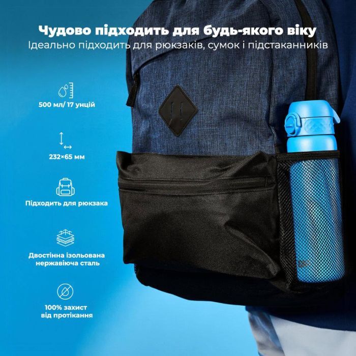Пляшка для води ION8 OneTouch Vacuum Insulated 500 мл Blue (I8TS500BLU) зображення 5