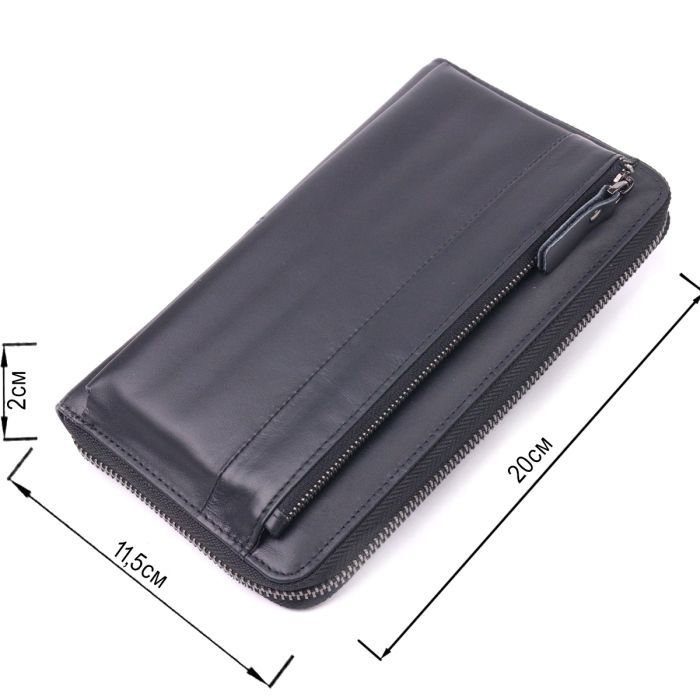 Кошелек Vintage Из натуральной кожи Черный (21292) изображение 3