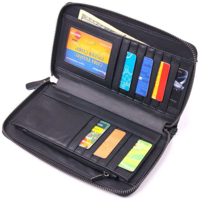 Кошелек Vintage Из натуральной кожи Черный (21292) изображение 6