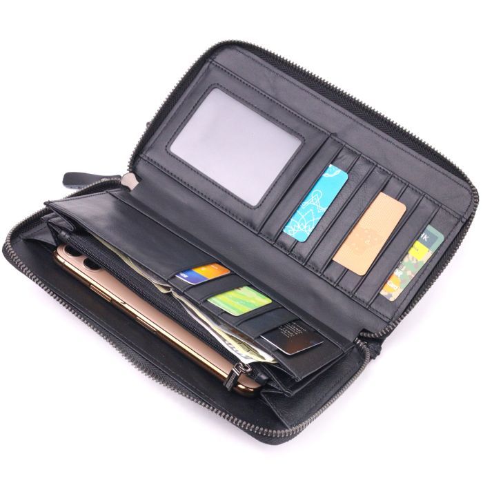 Кошелек Vintage Из натуральной кожи Черный (21292) изображение 7