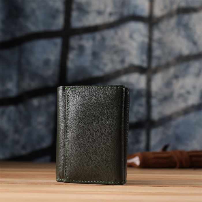 Гаманець ST Leather З натуральної шкіри Зелений (23076) зображення 10