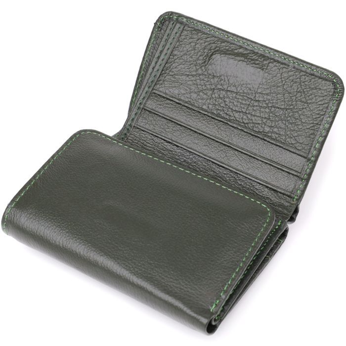 Гаманець ST Leather З натуральної шкіри Зелений (23076) зображення 5
