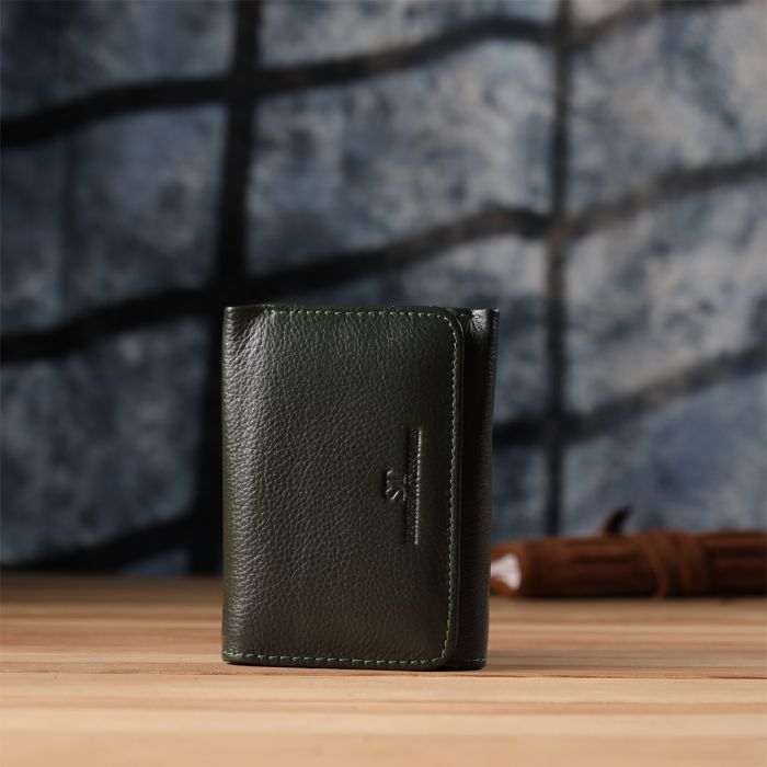 Гаманець ST Leather З натуральної шкіри Зелений (23076) зображення 9