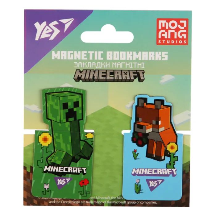 Закладки для книг Yes магнітні Minecraft.Spring, висікання, 2 шт (708445)