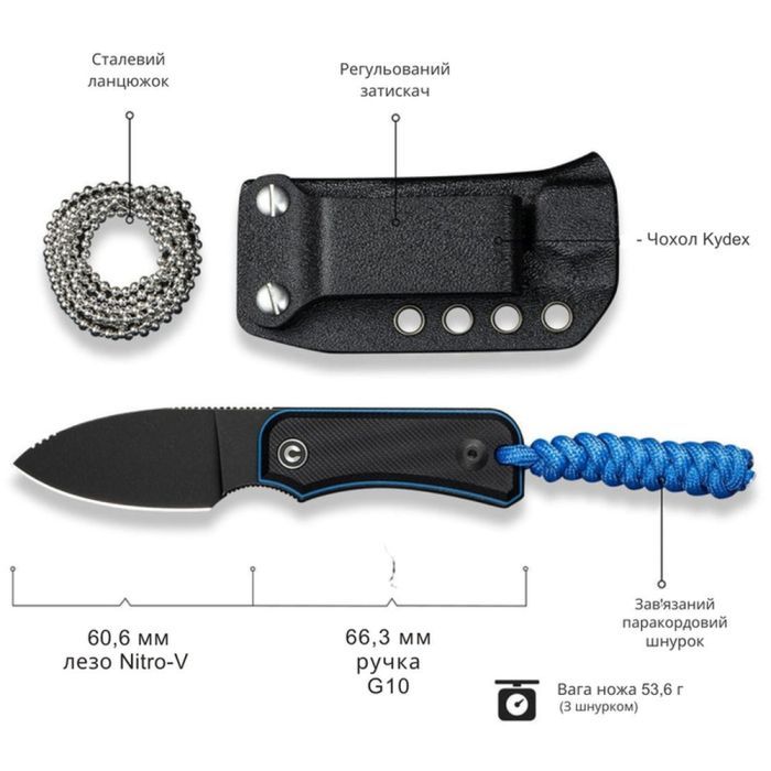 Нож Civivi Baby Banter Fixed Blade, Green Micarta, Satin (C23045-2) изображение 9