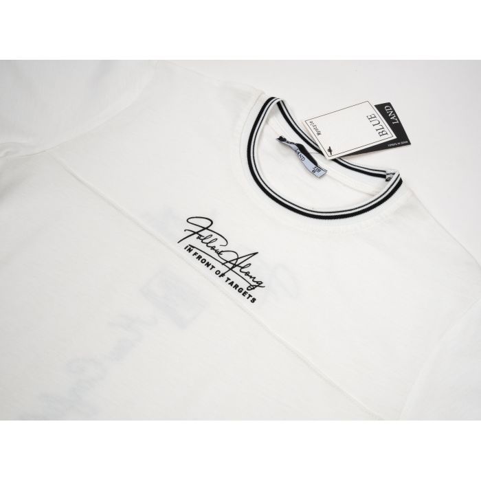 Футболка детская Blueland с надписью (12543-134G-cream) изображение 3