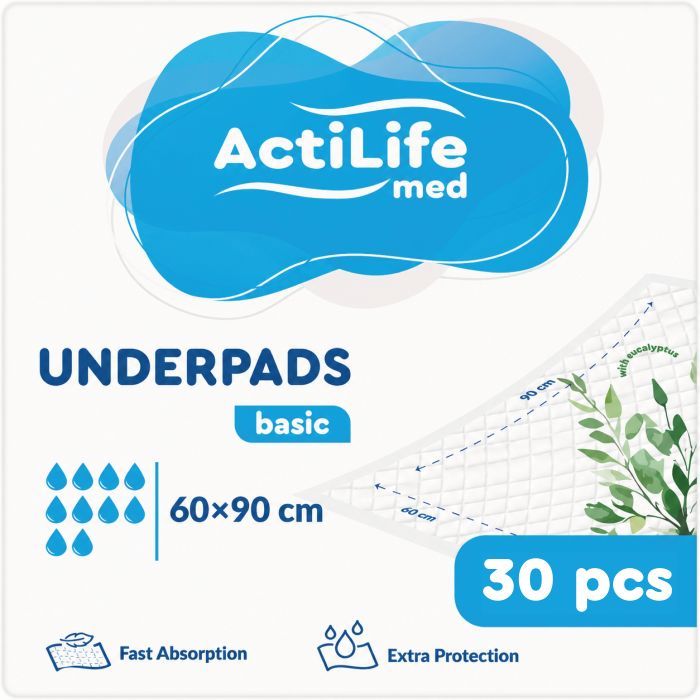 Пеленки для младенцев ActiLife Med Basic 60 х 90, 10 шт (4820174981426)