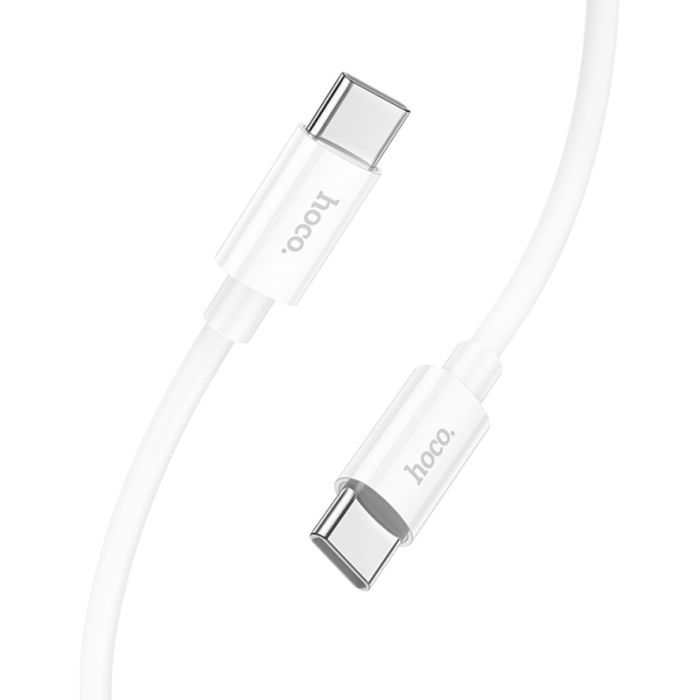Дата кабель USB-C to USB-C 1.0m Magic silicone PD 60W X87 white HOCO (6931474783264) изображение 2