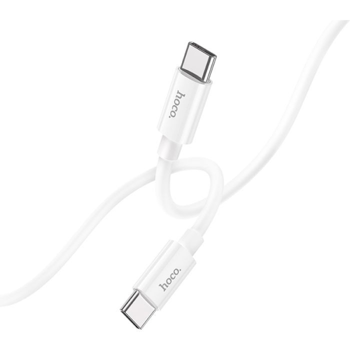 Дата кабель USB-C to USB-C 1.0m Magic silicone PD 60W X87 white HOCO (6931474783264) изображение 3