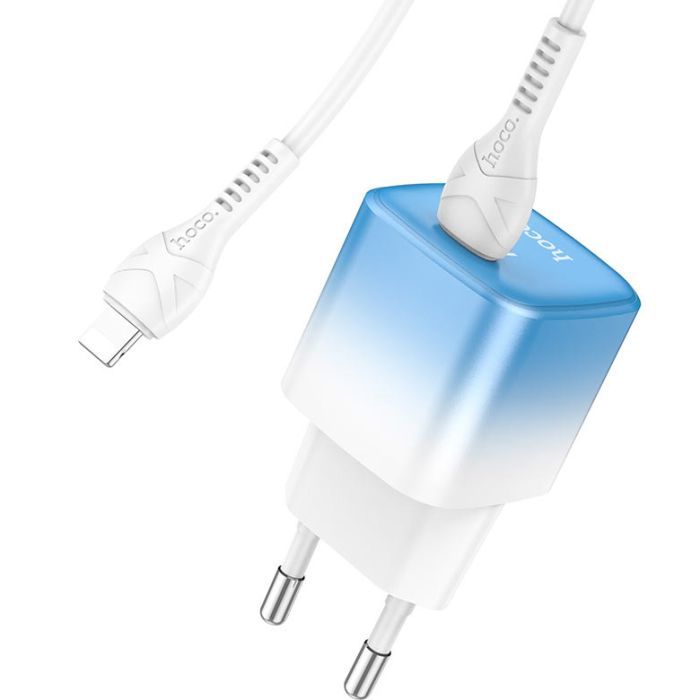 Зарядний пристрій HOCO C101A USB-C PD20W + cable USB-C to Lightning Ice Blue (6931474769381) зображення 4