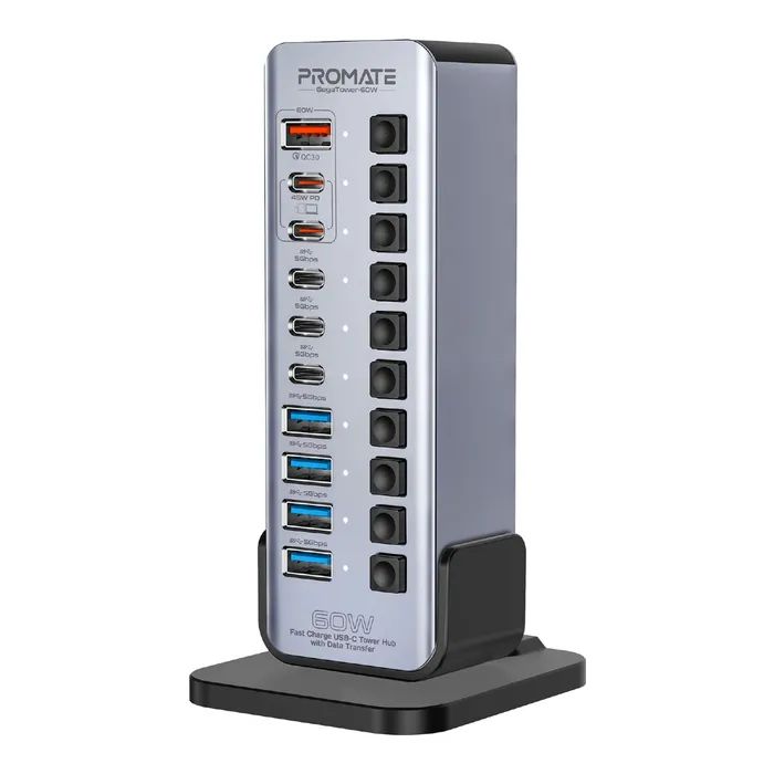 Концентратор Promate USB-C 14-in-1 Promate gegatower-60w (gegatower-60w)