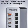 Концентратор Promate USB-C 14-in-1 Promate gegatower-60w (gegatower-60w) изображение 3