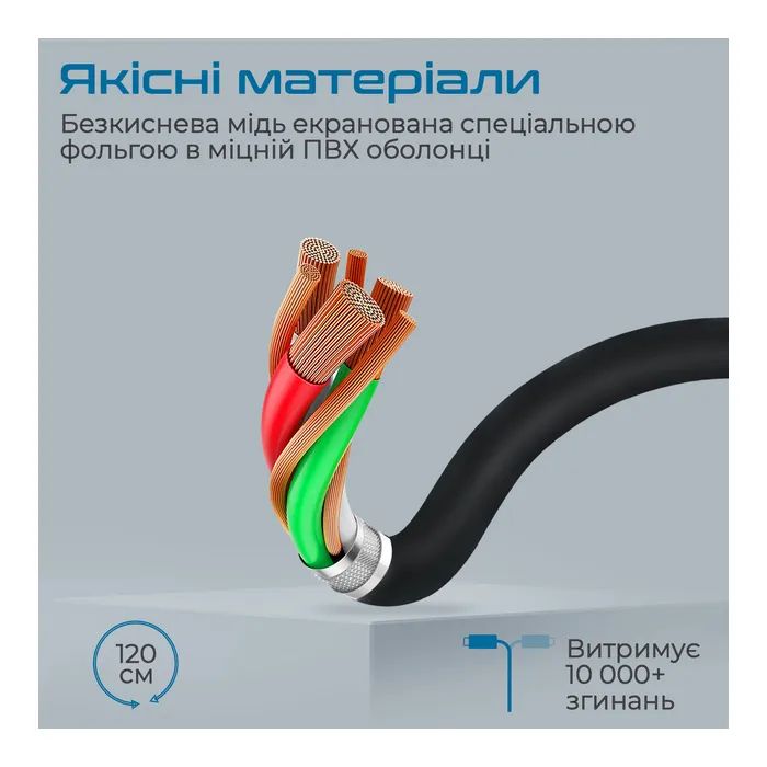 Кабель мультимедійний DisplayPort M to DisplayPort M 1.2m V1.4 black Promate (dplink-120.black) зображення 5