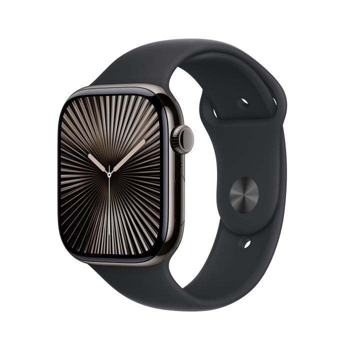 Смарт-годинник Apple Watch Series 10 GPS + Cellular 42mm Natural Titanium Case with Stone Grey Sport Band - S/M (MWXD3QH/A)