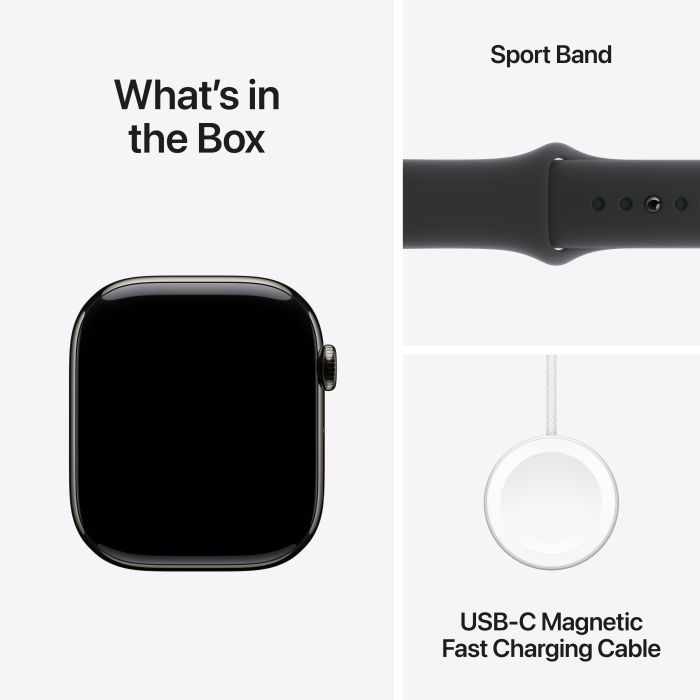 Смарт-годинник Apple Watch Series 10 GPS + Cellular 42mm Natural Titanium Case with Stone Grey Sport Band - S/M (MWXD3QH/A) зображення 9