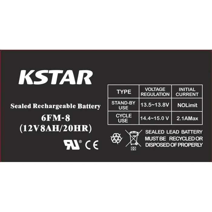 Батарея до ДБЖ Kstar 12V 8Ah (6-FM-8) зображення 2